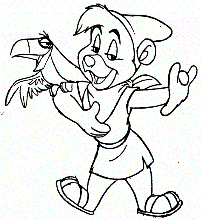 Kolorowanka papuga z gumisiem